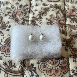 White Pearl Stud Earrings